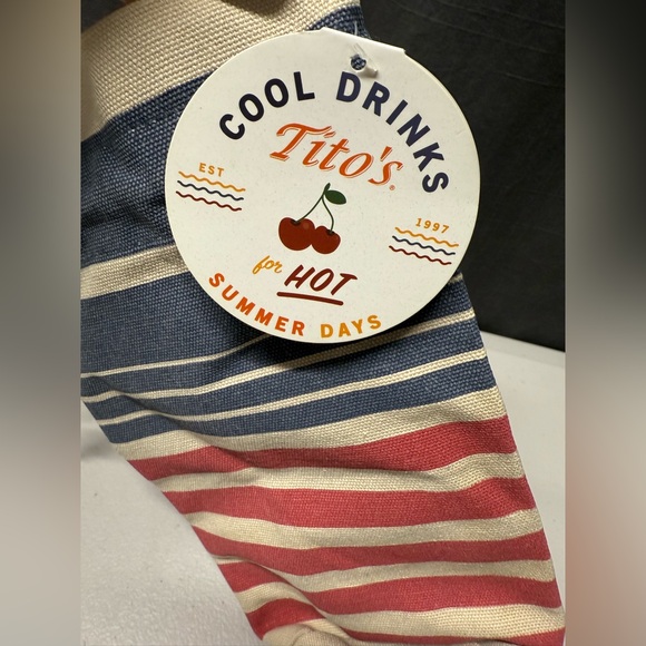 Burlap Bottle Bag Titos Vodka Cover Patriotic USA Flag Logo - Picture 4 of 6